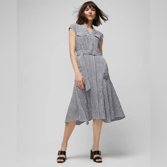 White House Black Market Dresses & Skirts - White House Black Market Striped Utility Midi. Size - 0P.